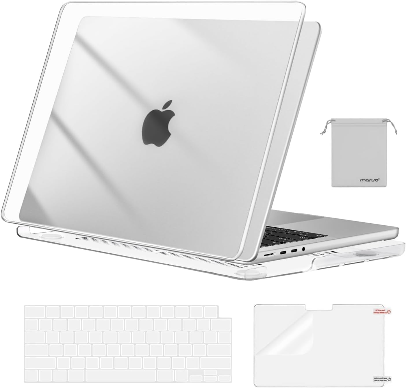 MOSISO Compatible with Macbook Pro 14 Inch Case 2025-2021 M5 M4 M3 M2 M1 A3434 A3112 A3185 A3401 A2992 A2918 A2779 A2442 Pro Max, Plastic Case&Keyboard Cover&Screen Protector&Storage Bag, Rose Quartz