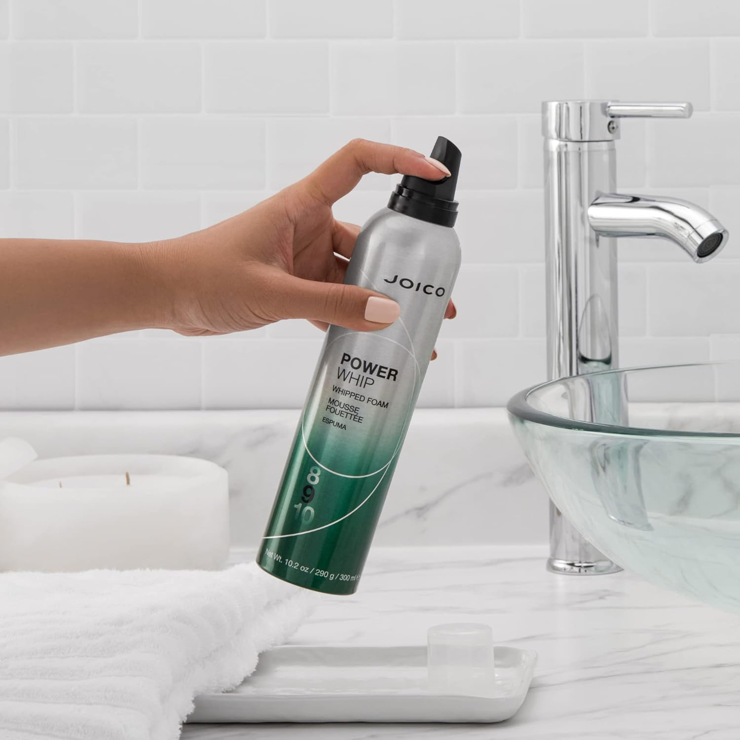 Joico Power Whip Whipped Foam | for Most Hair Types | Add Volume & Body | Thermal Heat, Humidity, & Pollution Protection | Boost Shine | Control Frizz & Flyaways | Silicone & Paraben Free | 10.2 Fl Oz image number 3