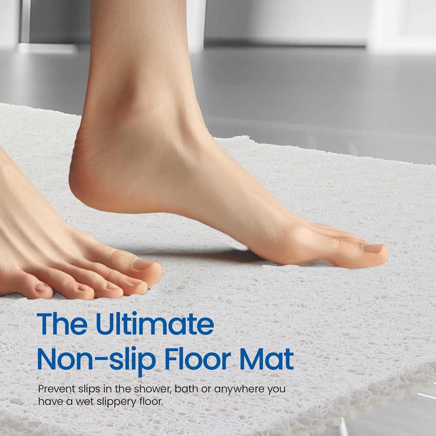 White Magic Non-Slip Shower Mat Square, 53X53 Cm, Anti-Slip, Fast Drying, 100% Water Flow, Durable & Machine Washable &ndash; Ideal for Small Showers, Bathtubs, Bathrooms, and Boats (Platnium) image number 4