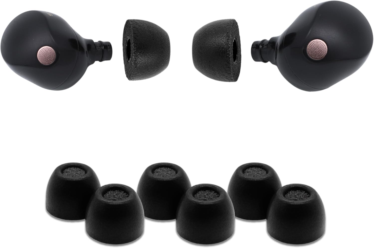 Comply Premium Foam Earplugs Compatible with Sony True Wireless XM5, XM4, Linkbuds S & C700N, Size S, New 2025 Version with Cleaning Tool, Black, 3 Pairs, Made in the USA image number 5