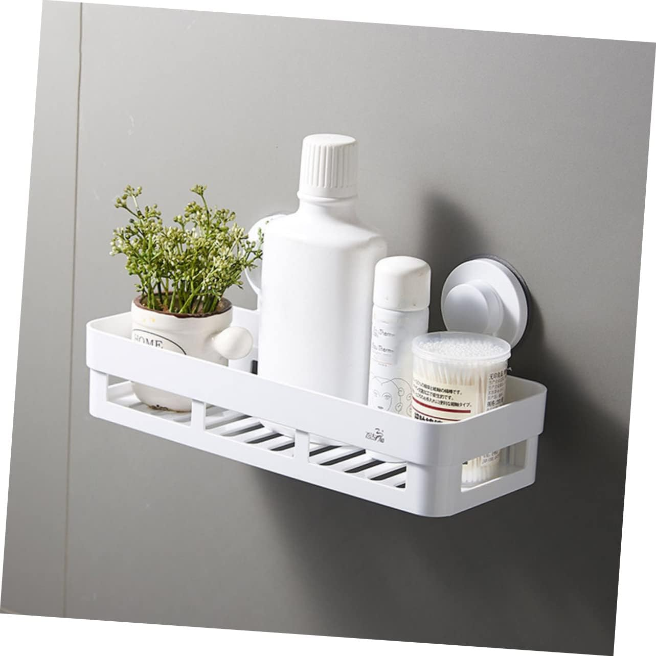 Levemolo Bathroom Wall Storage Rack Punch Free Toilet Hanging Shelf White Shower Organizer Bathroom Sundries Holder image number 6