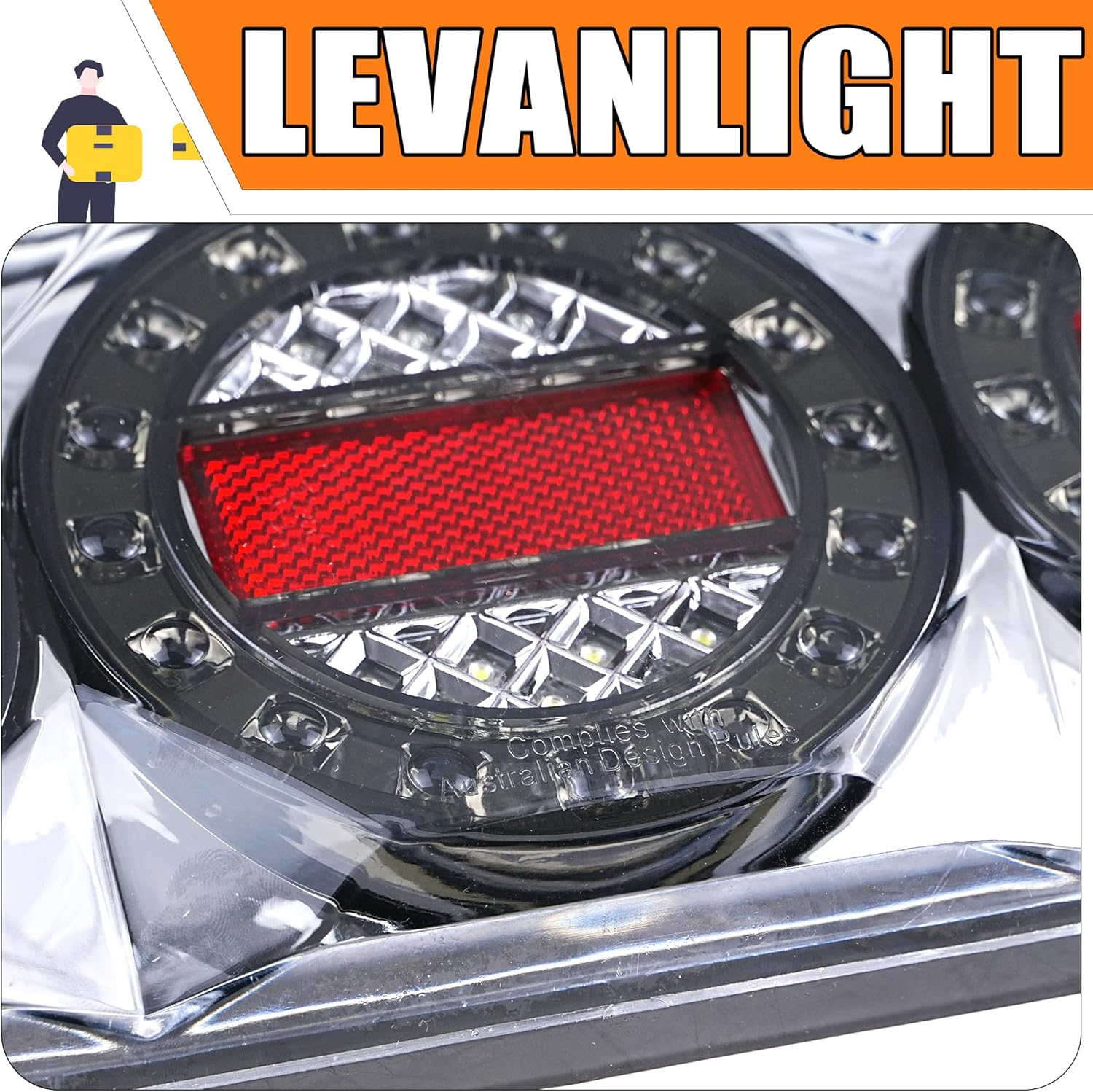 LEVANLIGHT 2Pcs 90 LED Trailer Lights 3 in 1 Turn Signal,Running Light,Brake& Reverse Lights | IP68 Waterproof Taillights for Trucks,Trailers,Rvs,Campers,Utvs,Ute,Vans | 12V Heavy Duty LED Light Kit