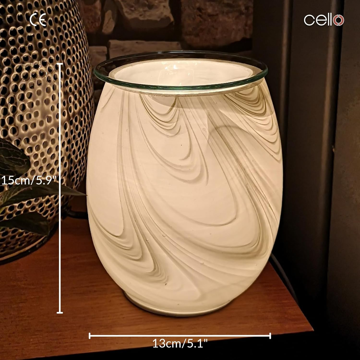 Cello Galaxy Swirl Art Glass Electric Melt Burner - Wax Melt, Electric Diffuser and Oil Burner. New Home Gifts, Home Decor, Room Decor, Bedroom Accessories and Office Accessories. image number 4