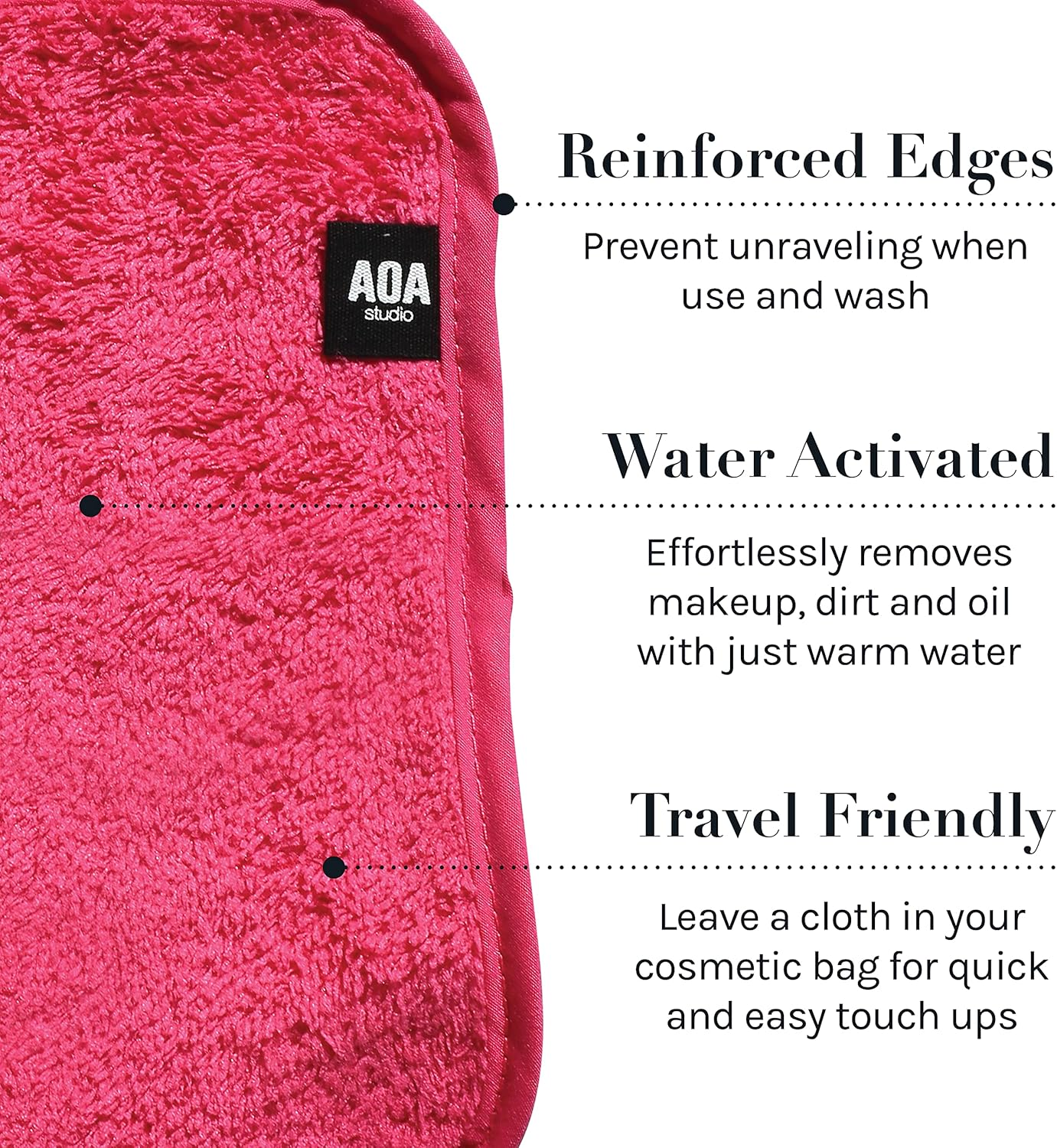 AOA Studio Microfiber Face Cloth Makeup Erase Remover Face Towels Reusable Microfiber Cleansing Towel Remove Makeup with Water7.8" X 6.2", All Skin Type and Even Sensitive Skin (8 Packs) image number 5