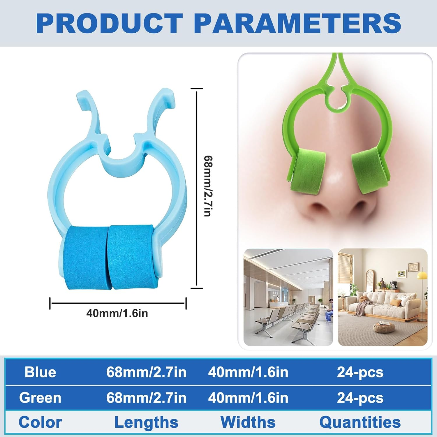 48 Pcs Plastic Foam anti Snore Nose Clip, Nose Clamps for Nosebleeds, Bloody Nose Stoppers, Swim Nose Clip Adult, Nose Clips for Accidental or Emergency Condition image number 4