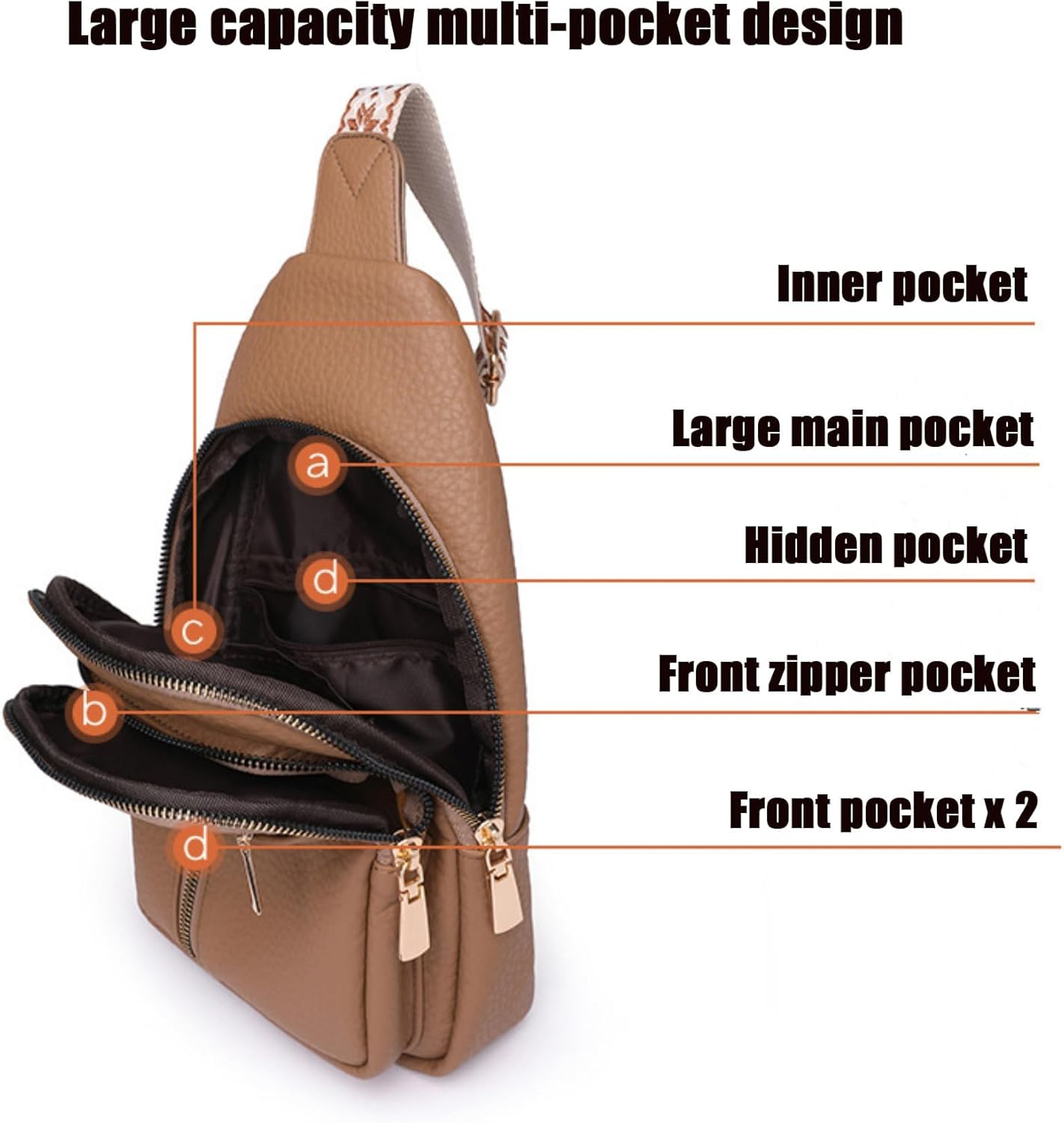 Wbougisay Crossbody Bag - Anti-Theft Embroidery Solid Color Crossbody Bag for Daily Travel - Black image number 2