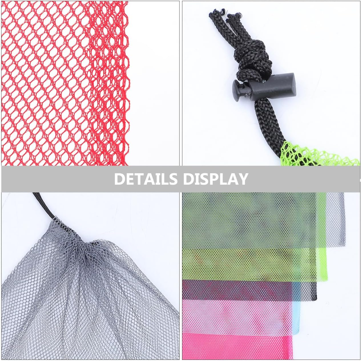 Ciieeo 6Pcs Drawstring Mesh Storage Pouches for Sports Yoga Travel Daily Use Random Colors Chic Functional Drawstring Bags for Outdoor Activities Organizing Essentials image number 3