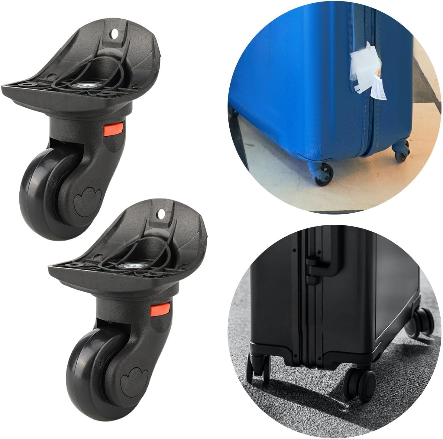 Magideal 2 Pieces Luggage Wheels Suitcase Wheels Swivel Casters Luggage Mute Wheel Durable 360 Rotation Travelling Bag Suitcase Repair Wheels image number 2