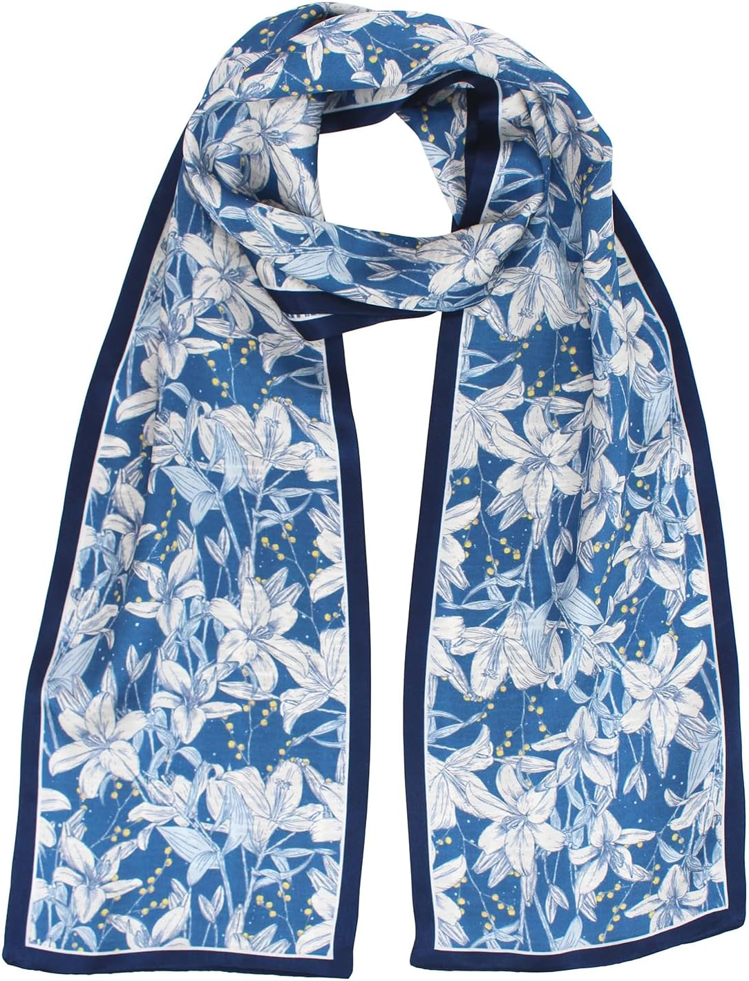 ANDANTINO 100% Silk Scarf for Women 59&rdquo;*6.3&rdquo; Long Shawls for Headscarf and Neck- Oblong Hair Wraps with Gift Packed