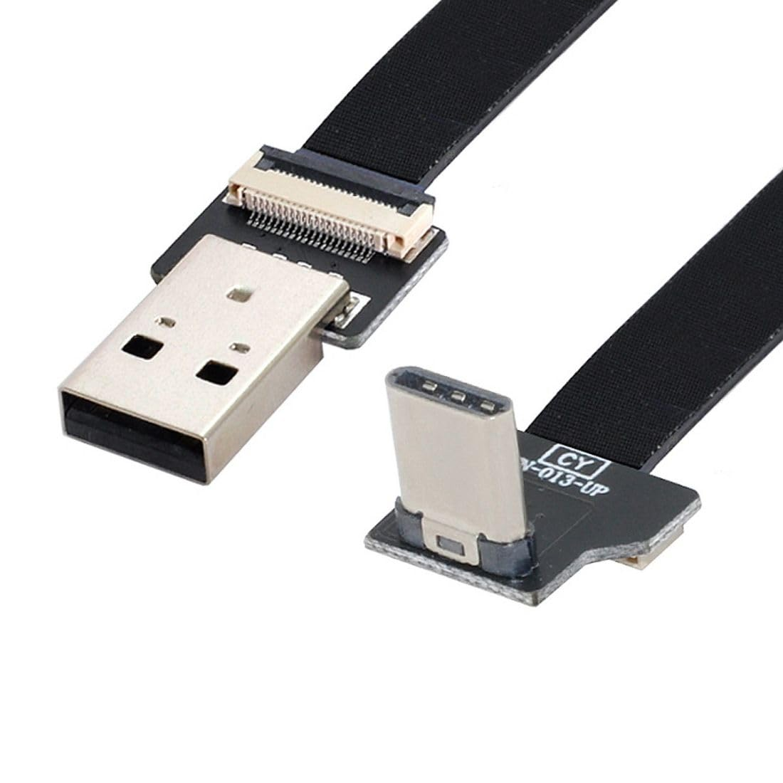 Chenyang USB C Flat Cable USB 2.0 Male to USB C Male 90 Degree up Angled Ribbon Flex Extension Cable Adapter 1.0M image number 5