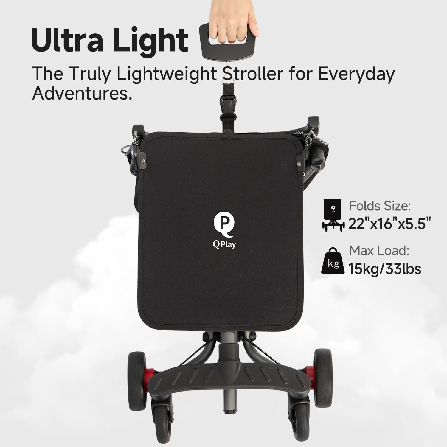 Qplay T18 Ultra Lightweight Baby Travel Stroller Small Compact Easy - Fold, Fits Airplane Easy Carry and Storage with Carry Bag for Kids Ages 1-3 Years Old Families on the Go image number 2