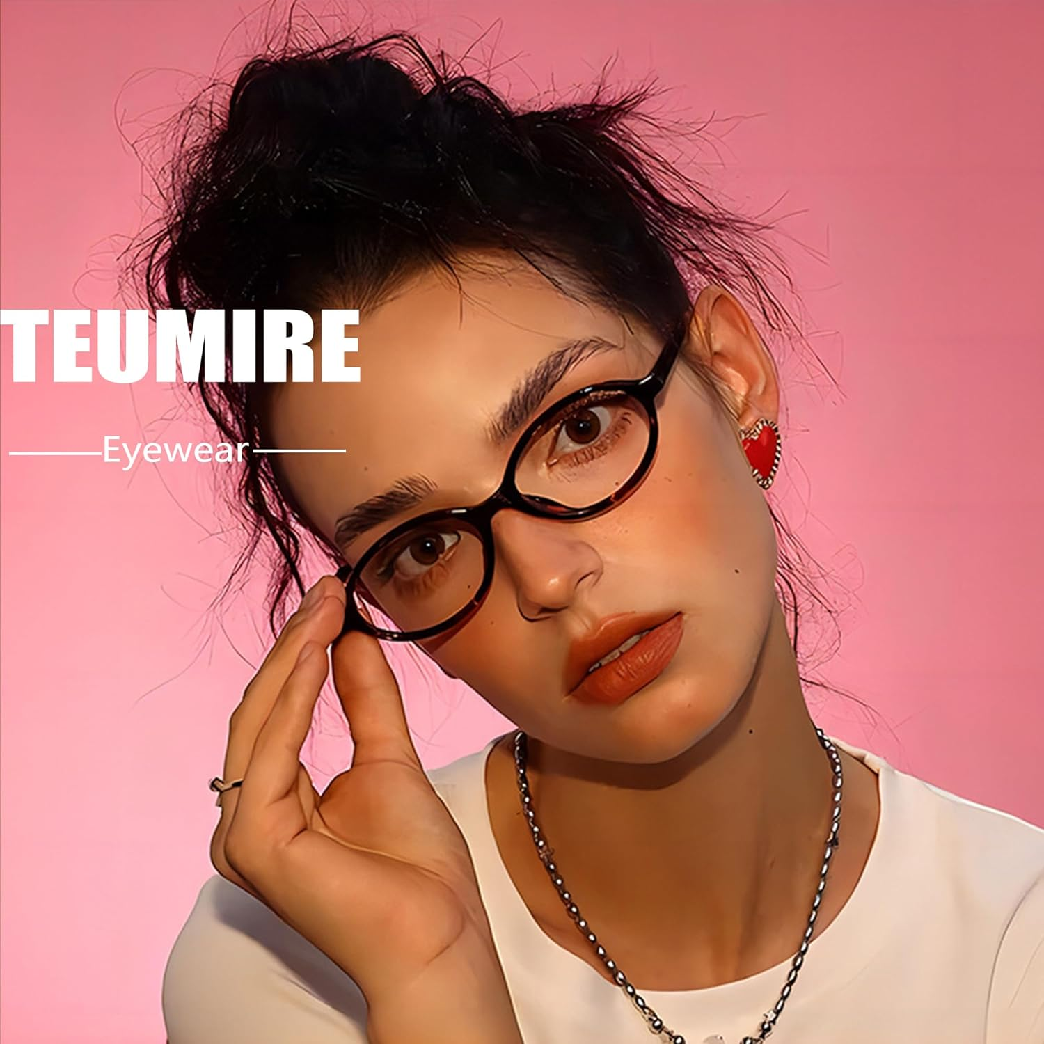 Retro Oval Glasses for Men Women 90S Style Blue Light Blocker Fake Nerd Eyeglasses - 43. Millimeters, A03 Transparent image number 3