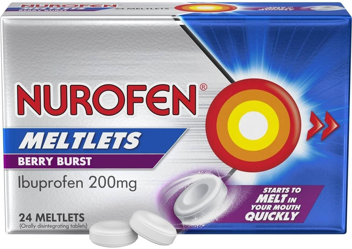 Nurofen Meltlets Pain Relief Berry Burst 200Mg Ibuprofen 24 Pack, Blue image number 4