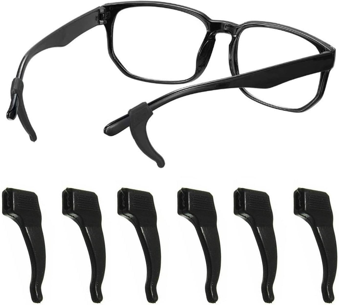 3 Pairs Anti-Slip Glasses Ear Grip, Premium Silicone Eyeglass Ear Grips, Safety Eyewear Retainers for Sunglasses, Spectacles, Presbyopia Glasses, Reading Glasses and Sports Glasses