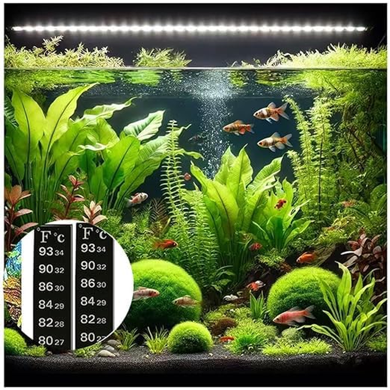 Digital Temperature Sticker, Aquarium Thermometer Strips,Fish Tank Thermometer Sticker,Adhesive Thermometer Strip,Thermometer Sticker for Fish Tank for Brewing Wine Beer Fish Tank Supplies (12 Pcs) image number 2