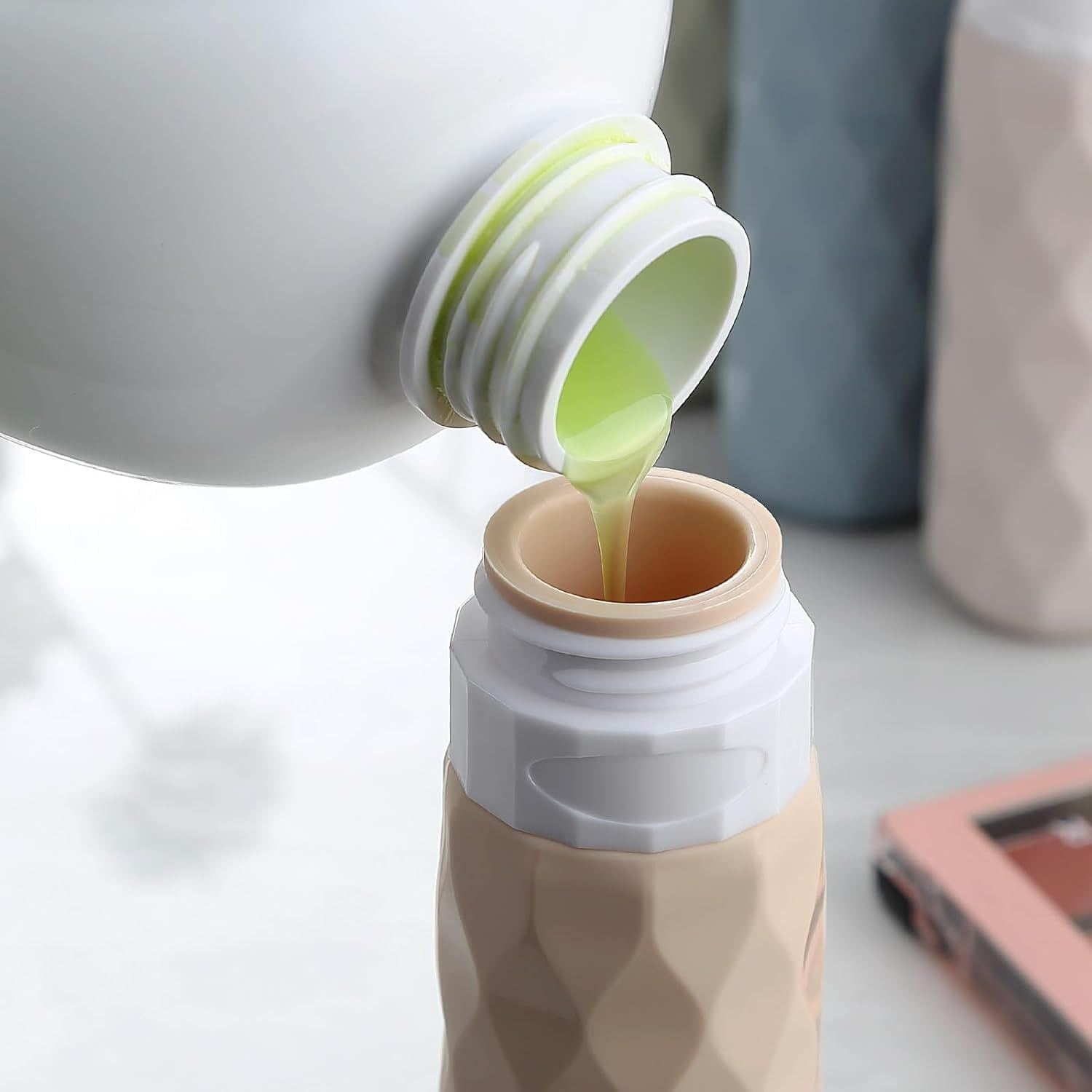 4-Pack Silicone Travel Bottles Set - Leakproof Toiletry Containers for Shampoo & Body Wash | Eco-Friendly Squeeze Tubes with PVC Pouch