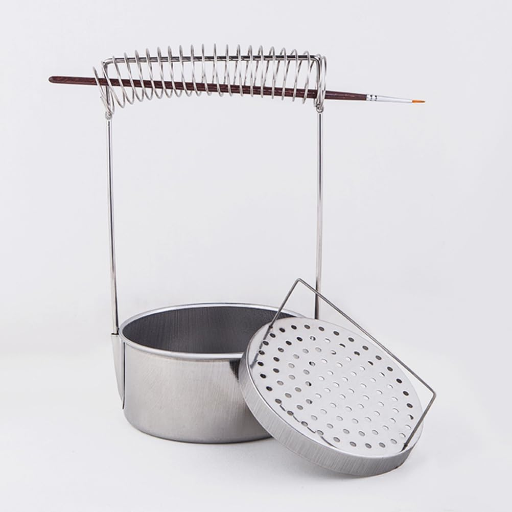 TEHAUX Paint Brush Cleaning Tub, Artist Brush Basin, Stainless Steel Paint Brush Washer, Artist Brush Cleaner, Art Brush Bucket Watercolor Brush Cleaner Plastic Wash Bucket No Cover Brush Holder image number 3