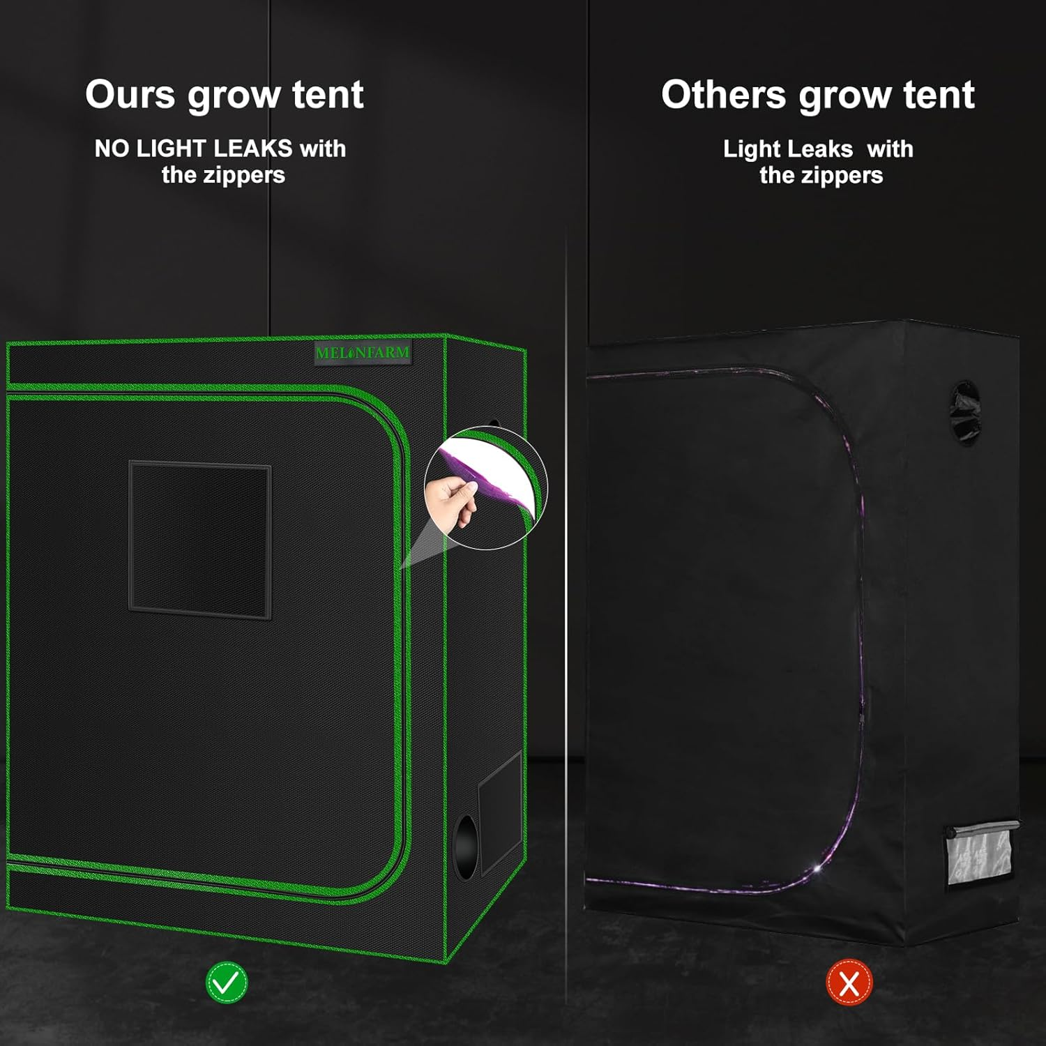 MELONFARM Small Grow Tent for Aerogarden，30&rdquo;X18&rdquo;X36&rdquo; ，Hydroponics Growing System ，Highly Reflective 600D Diamond Mylar Canvas with Ventilation Window and Floor Tray for Hydroponic Indoor Plant Growing image number 4