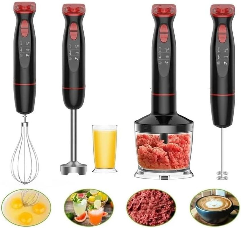 Upgraded Immersion Blender Handheld, 1100W 12-Speed 5 in 1 Hand Mixer Stick Blender with 304 Stainless Steel Blade,Food Processor,Beaker,Egg Whisk&Milk Frother,Non-Bpa,Pur&eacute;e Baby Smoothie (5 in 1) image number 6