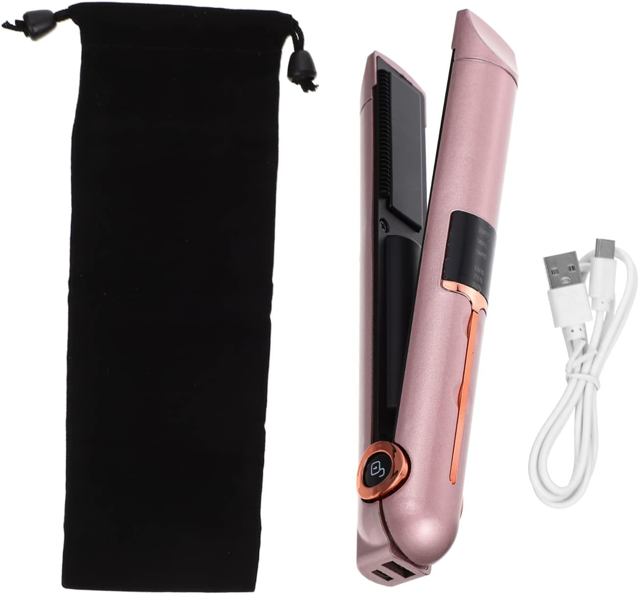 GANAZONO Dual-Purpose Straight Ply Hair Straightener Curler Portable Styler Wide Plate Usb Charging Hair Styler for Women Men image number 5