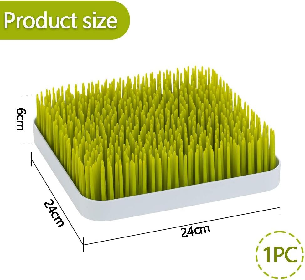 Countertop Drying Rack, Green Plastic Baby Bottle Drying Rack with Drainage Tray, Bottle and Utensil Organizer for Kitchen or Nursery, Baby Feeding Essentials image number 6