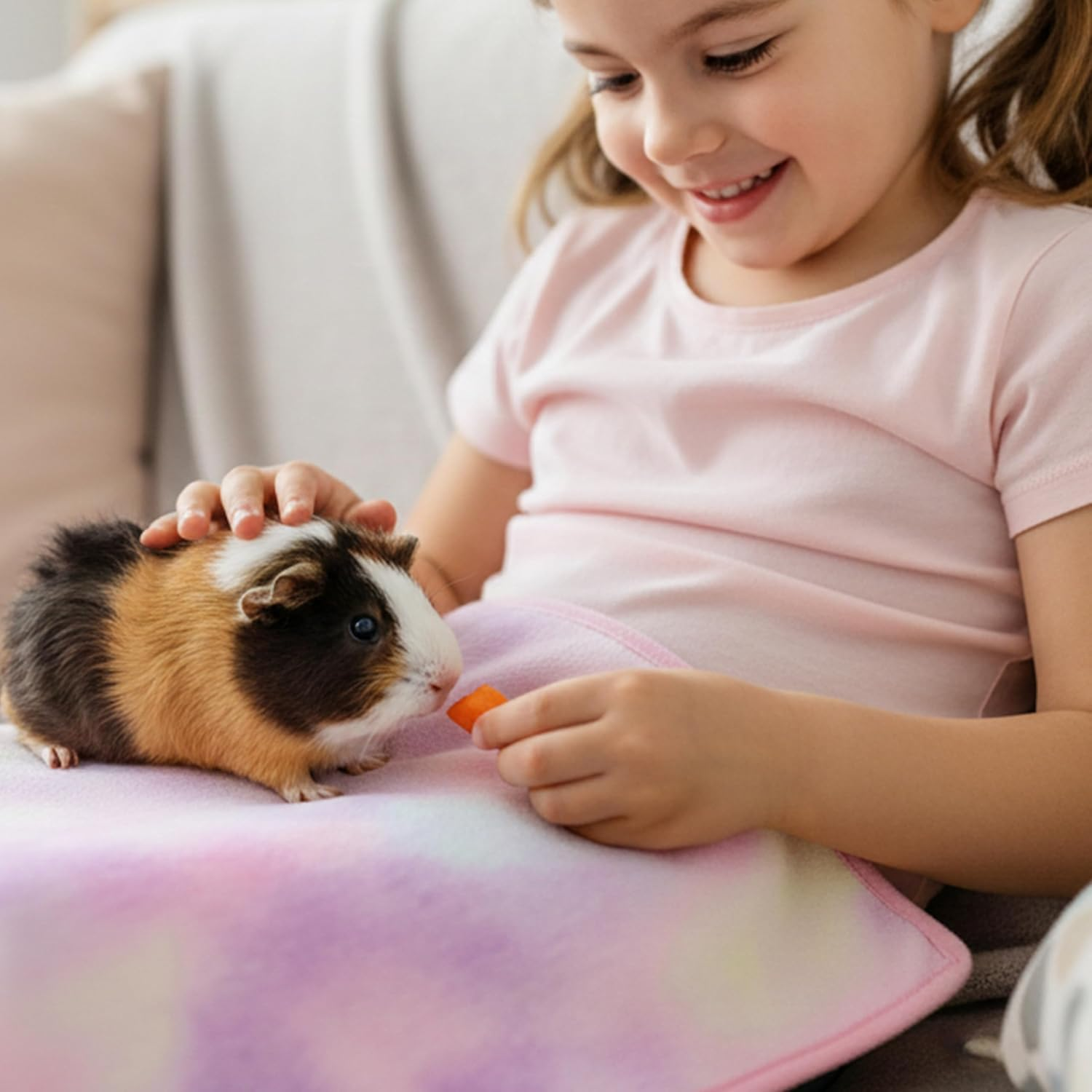 Guinea Pig Cage Mat - 3 Pack 19.2"*24" Waterproof Small Animal Bedding Accessories for Guinea Pig Rat Hamster Chinchilla Hedgehog Rabbit Ferret- Washable Soft Fleece Pet Cage Liner Blankets image number 1