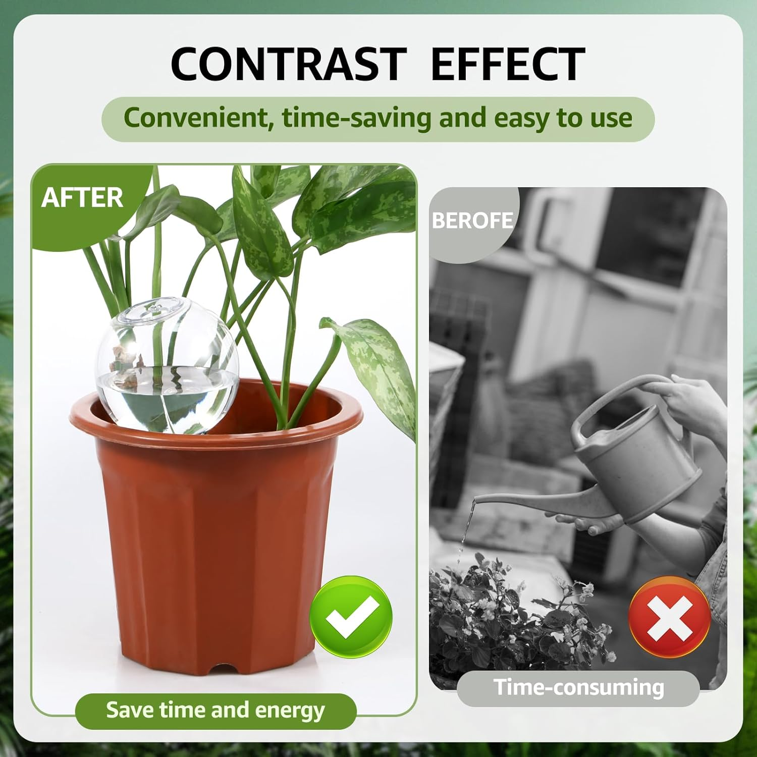 2Pcs Plants Watering Devices,Auto Plants Waterer,Self Watering Spikes,Automatic Watering Globes,500Ml Self Watering Planter Insert,Effortless Self Watering Bulbs for Plants