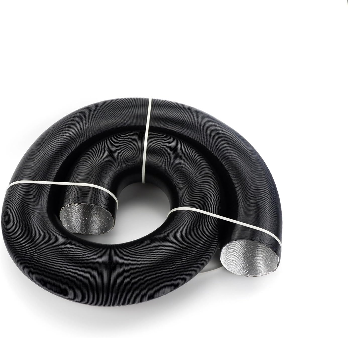 75Mm Stretched Length 300Cm Diesel Heater Duct Pipe Ducting Hose Black Compatible with Webasto Eberspacher Heaters Car Camper Van image number 4