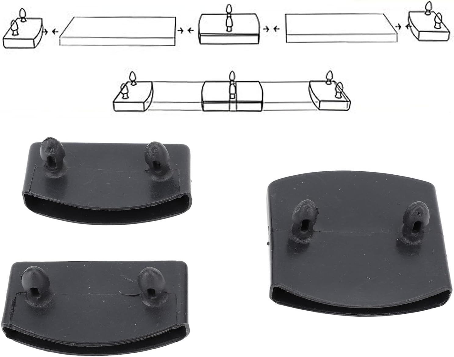 Bed Slat End Caps Kit, 72PCS Plastic Connector Kit for Wooden Metal Bed Frames, 57Mm Slats image number 2
