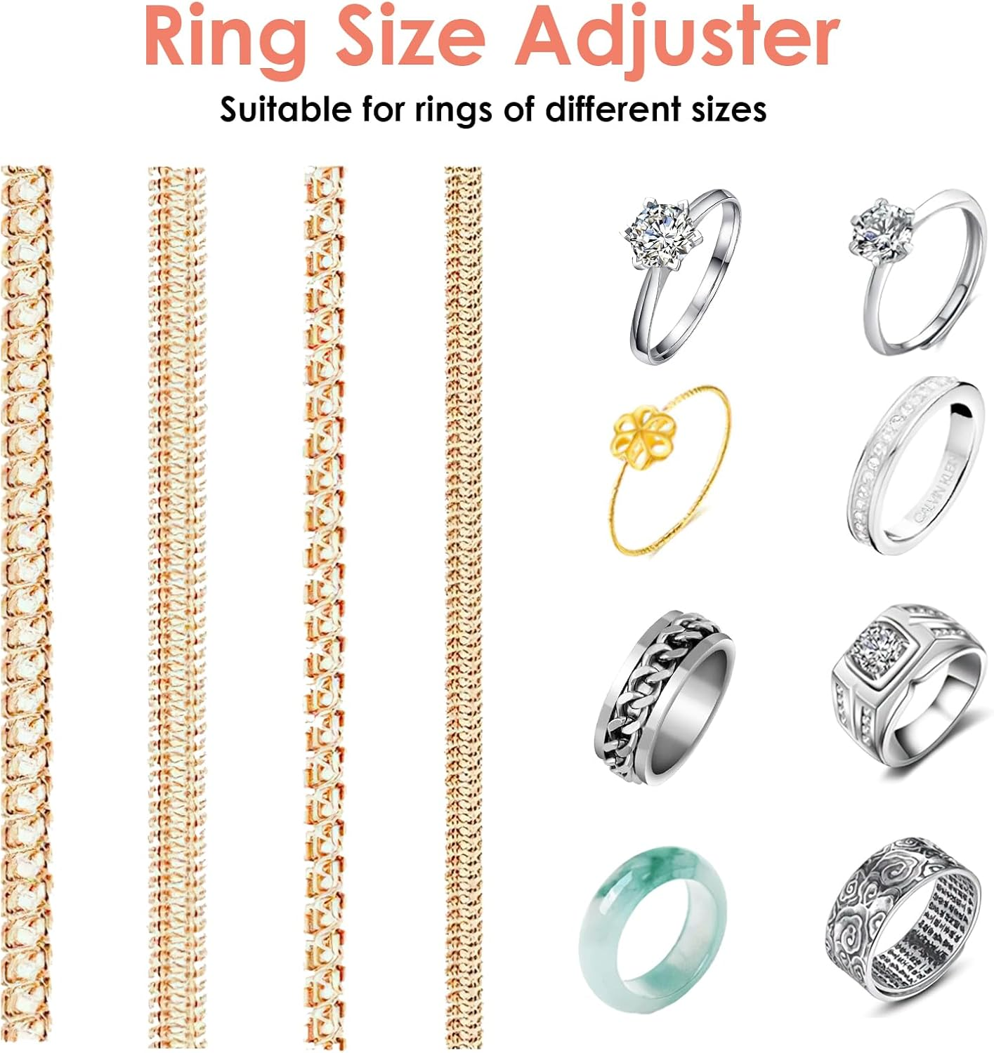 Ring Size Adjusters - Invisible Ring Adjusters for Daily Wear, Loose Ring Size Adjusters Fit Almost Any Ring, Ideal for Wedding, Engagement & Fashion Jewelry, Easy to Install & Reusable image number 5