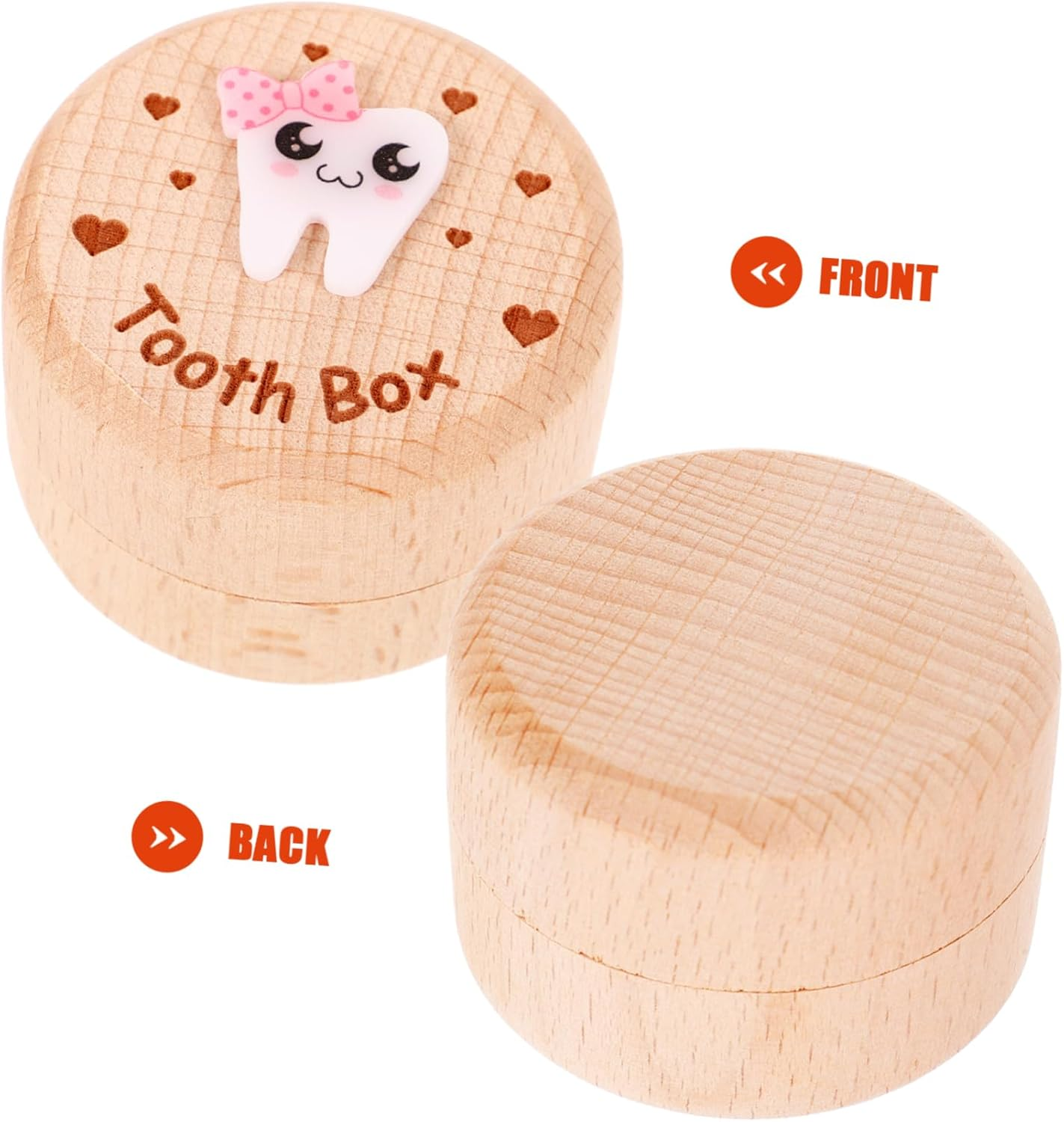 UPKOCH Wooden Tooth Keepsake Box for Kids Boys and Girls Small Tooth Storage Holder Baby and Hair Modern Simple Wood for Child Keepsake image number 2