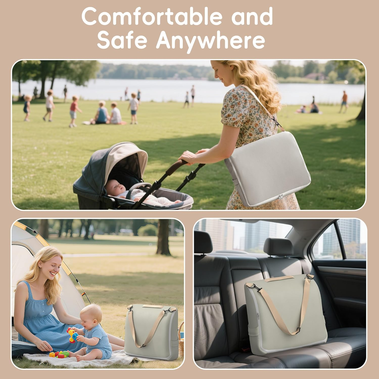 Sofoliana Baby Changing Pad, Portable Changing Pad with Waterproof Lining, Converts to Backpack for Easy Travel, Leather Surface and Cotton Changing Table Pads for Dresser Top image number 2