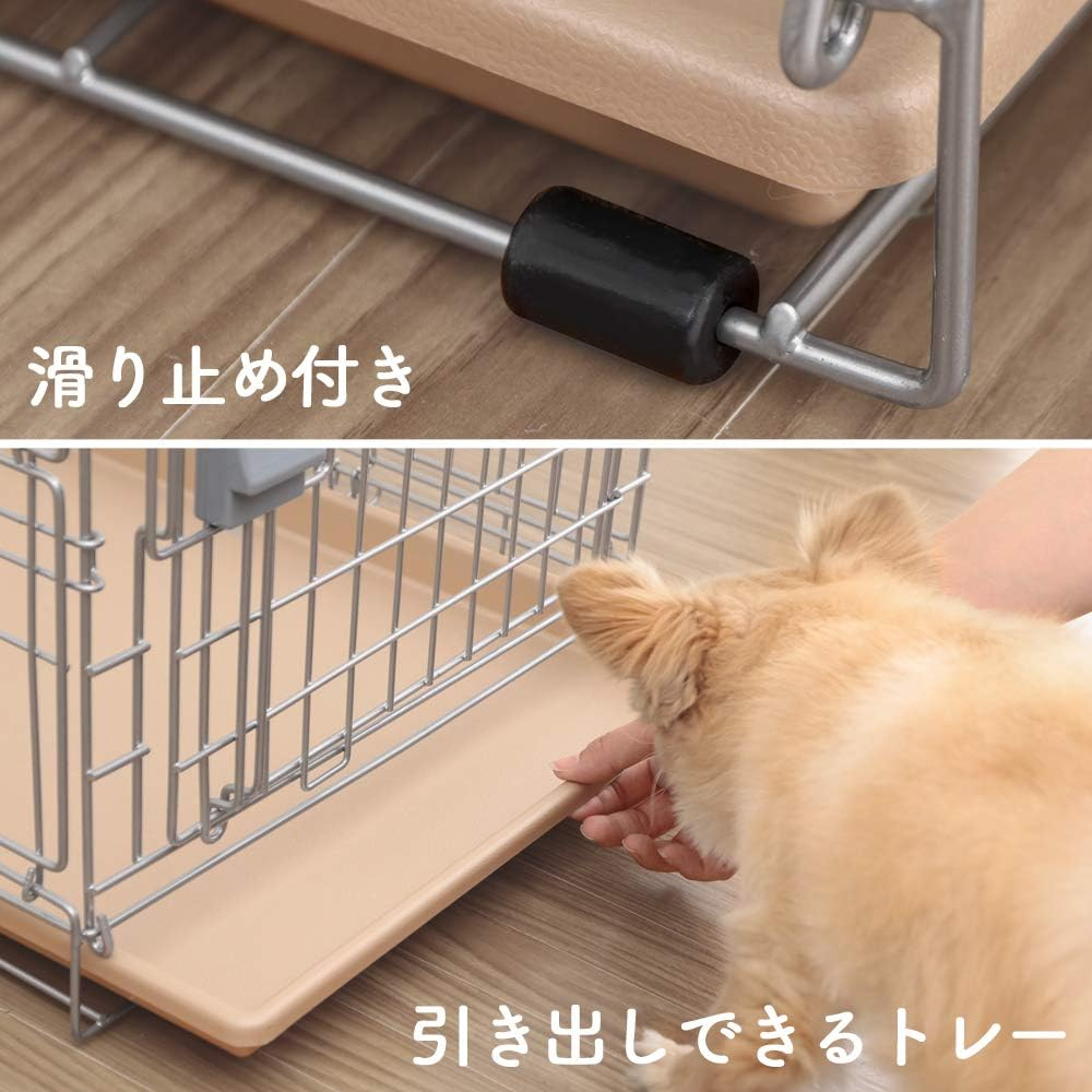 Iris Ohyama Dog Cat Cage, Folding, Silver, for Medium Dogs, Width 21.5 X Depth 30.3 X Height 23.8 Inches (54.5 X 77 X 60.5 Cm) image number 6