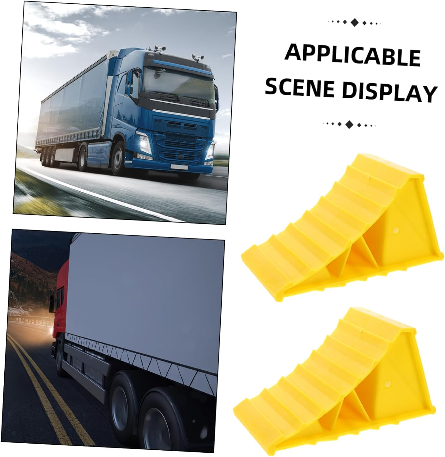 DONFAMDS 1Pair Heavy Duty Wheel Chocks Anti- Tire Blocks for Cars Portable Wheel Stopper for Rv Trailer Truck Safety Lightweight Design image number 1