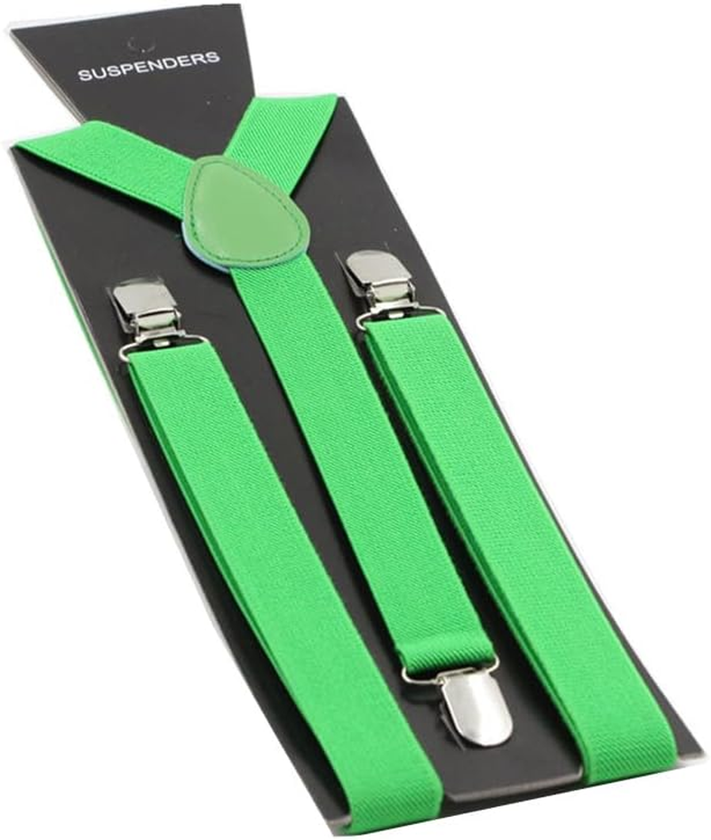 Adjustable 100Cm Green Apple Adult Mens Suspenders image number 1