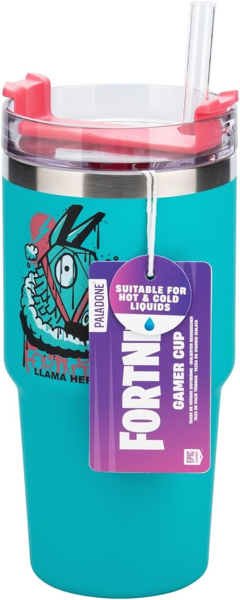 Paladone  600Ml Blue Insulated Gamer Cup and Straw, Officially Licensed Tumbler Water Bottle for Hot and Cold Drinks, Tea, Coffee image number 1