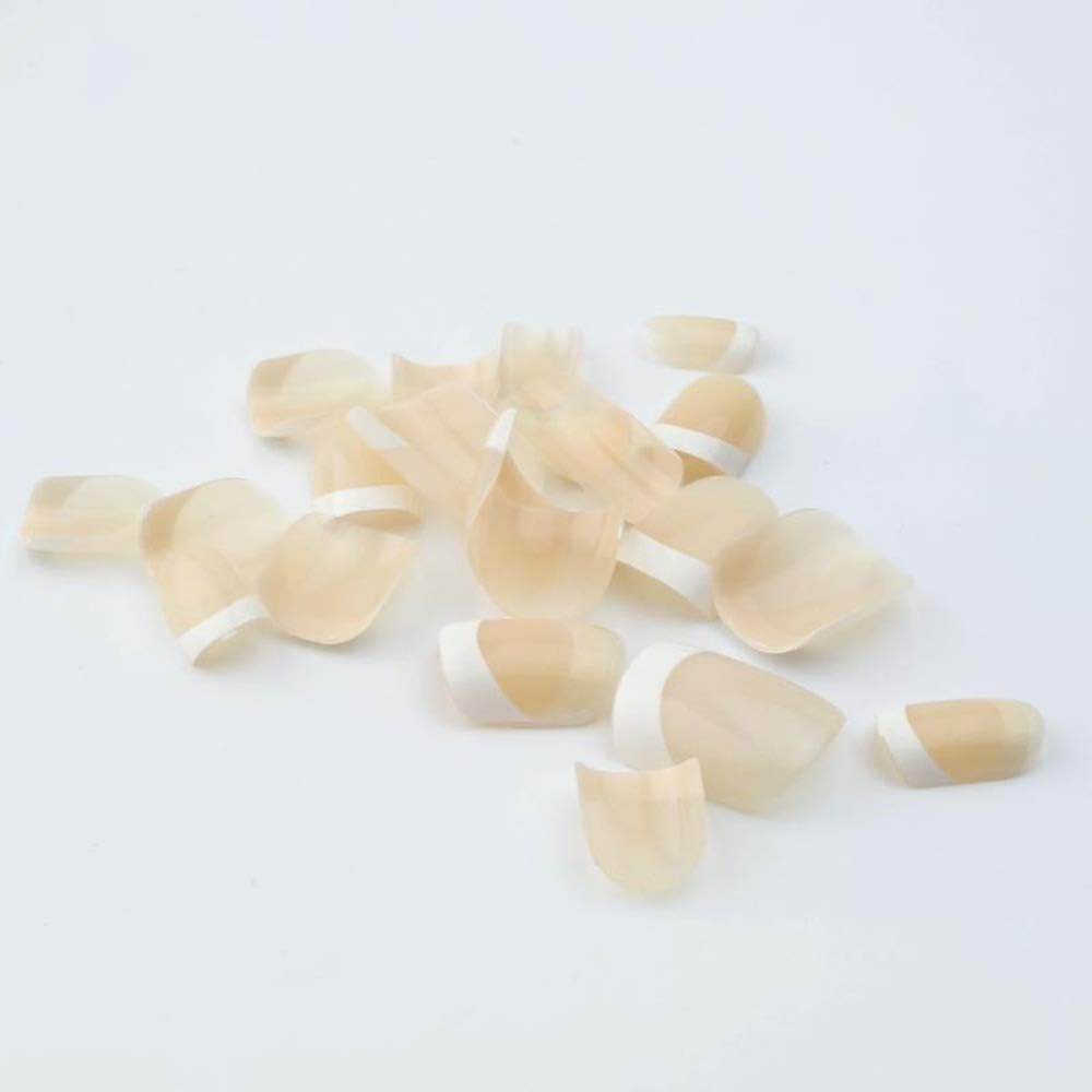 24Pcs Natural French Short False Nails 3 Styles Acrylic Classical Full Artificial Nails for Home Office Faux Ongles image number 2