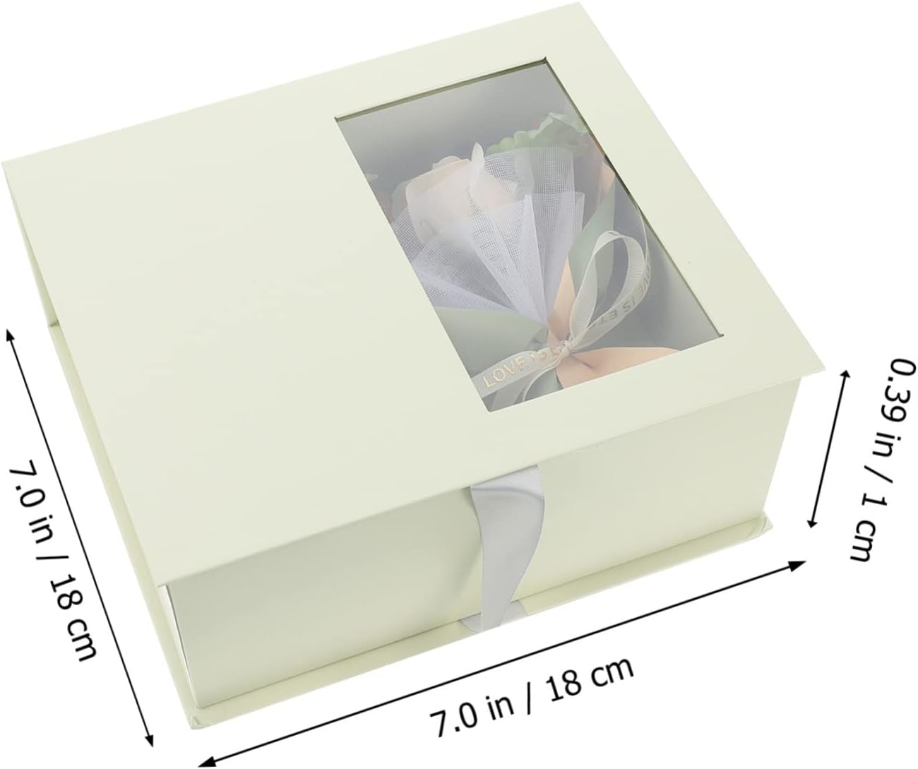 Healvian 1Set Artificial Soap Flower Box for Women Romantic Soap Bouquet Aromatherapy Present Set Box of Hearts for Engagement Couples image number 2