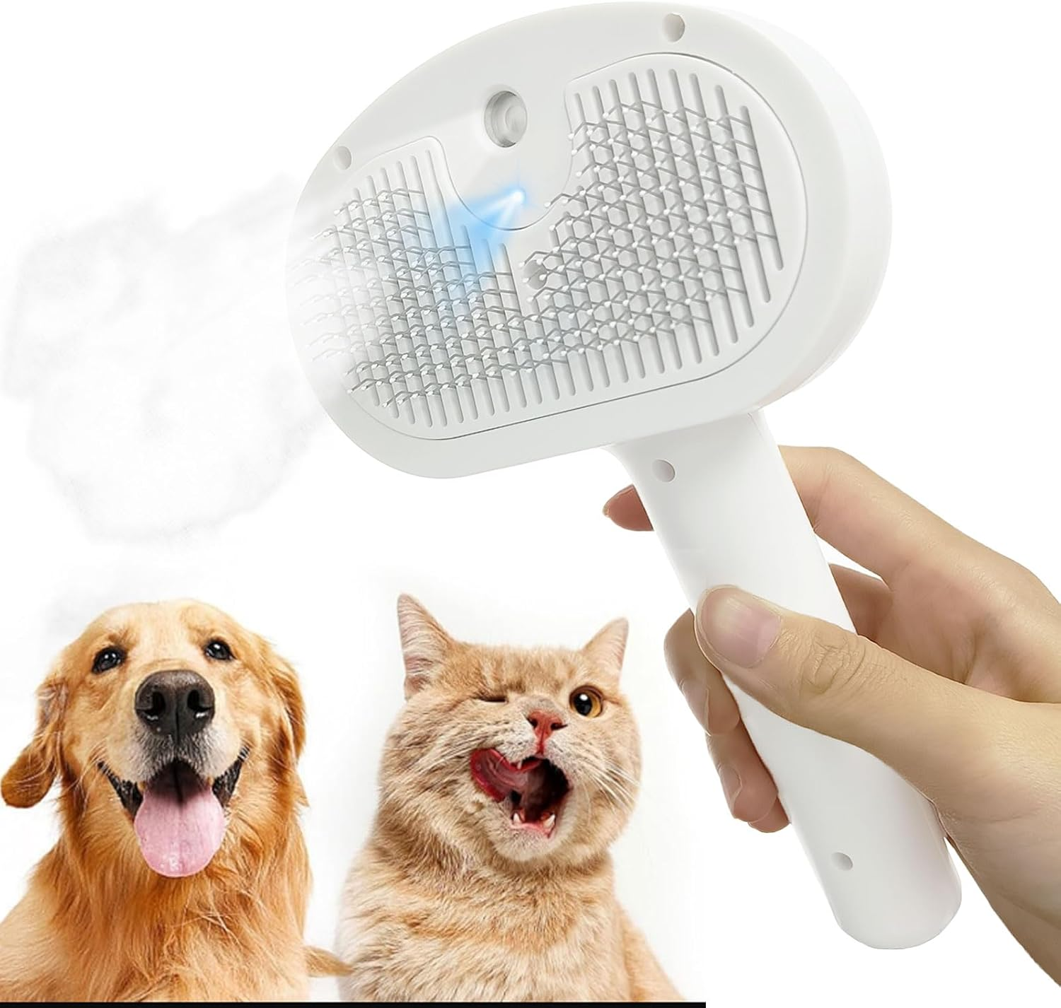Cat Brush with Steam, Cat Brush Short Hair Steam Brush Cat Spray Dog Brush for Long Hair, Skin-Friendly Cat Brush, Clean Pet Hair from the Brush with One Button image number 2