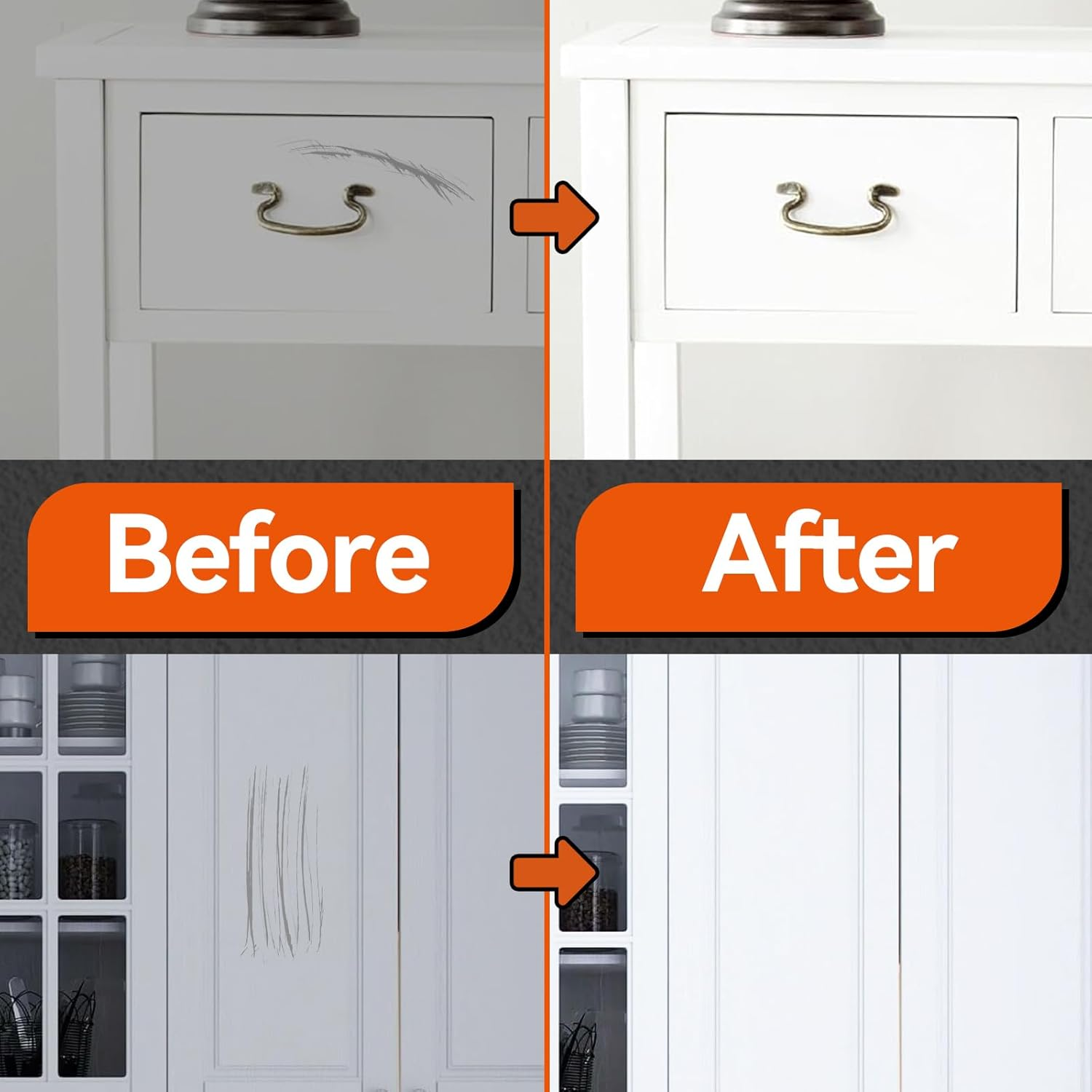 Brohood White Touch up Paint, Appliance Kitchen Cabinet Bathtub Paints for Wall, 30ML Multi Surface Touch up Paint Pen, Semi Gloss White Wall Paints for Enamel Porcelain Door Furniture Chips Scratches - 2 Pack Semi Gloss image number 5