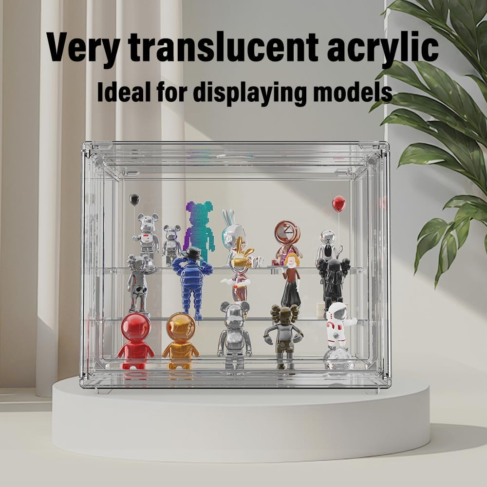 Acrylic Display Case for Collectibles, Stackable Clear Acrylic Display Box with Movable Panels for Figure,Toys, Sports Memorabilia, Wallets, Books image number 1