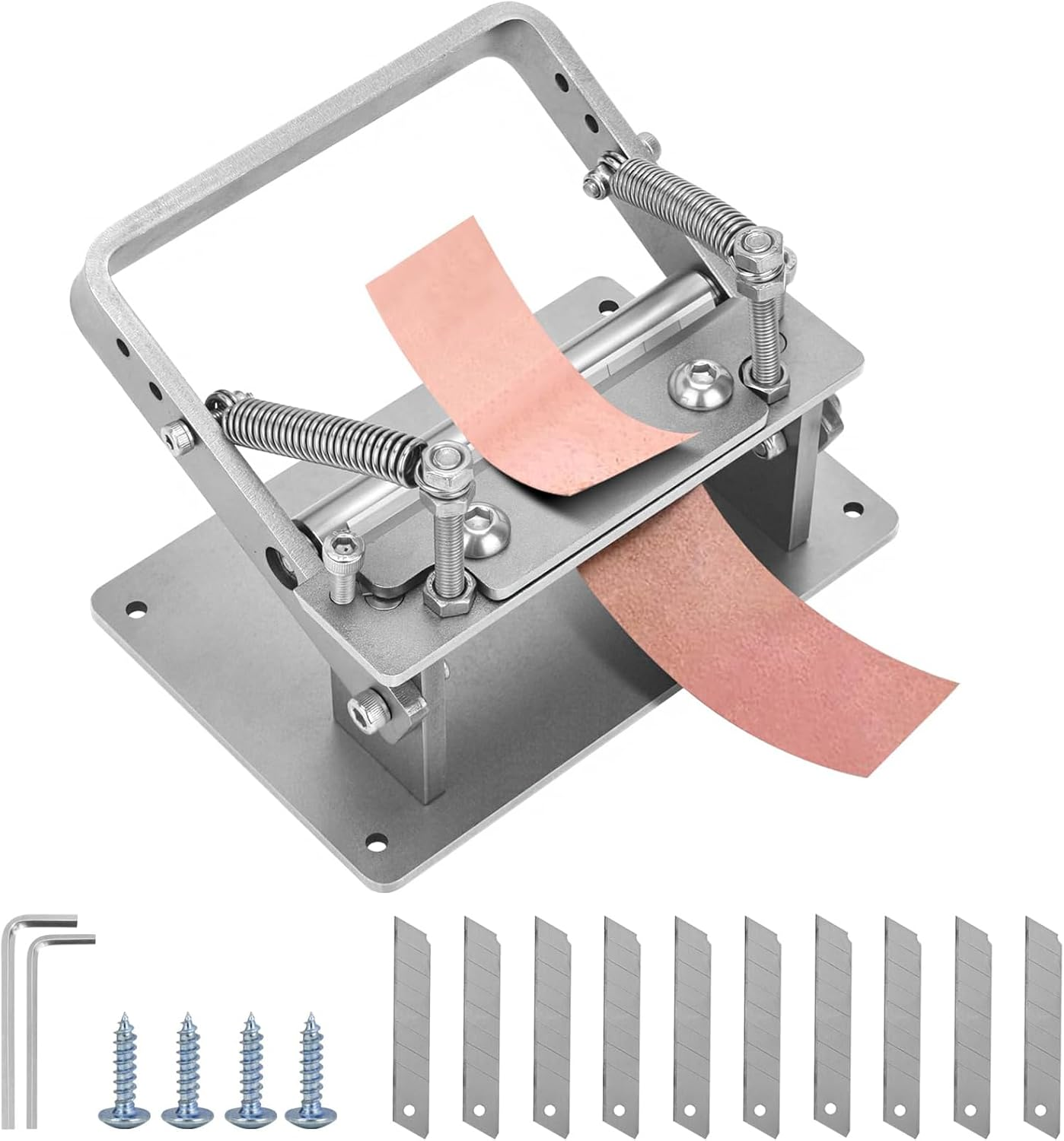 Leather Skiver Splitter Manual Leather Skiving Machine Strip Leather Peeling Machine Leather Paring Skiver Leather Skiving Tools DIY Leather Strap Cutting Tool for Leather Thinning Work image number 3