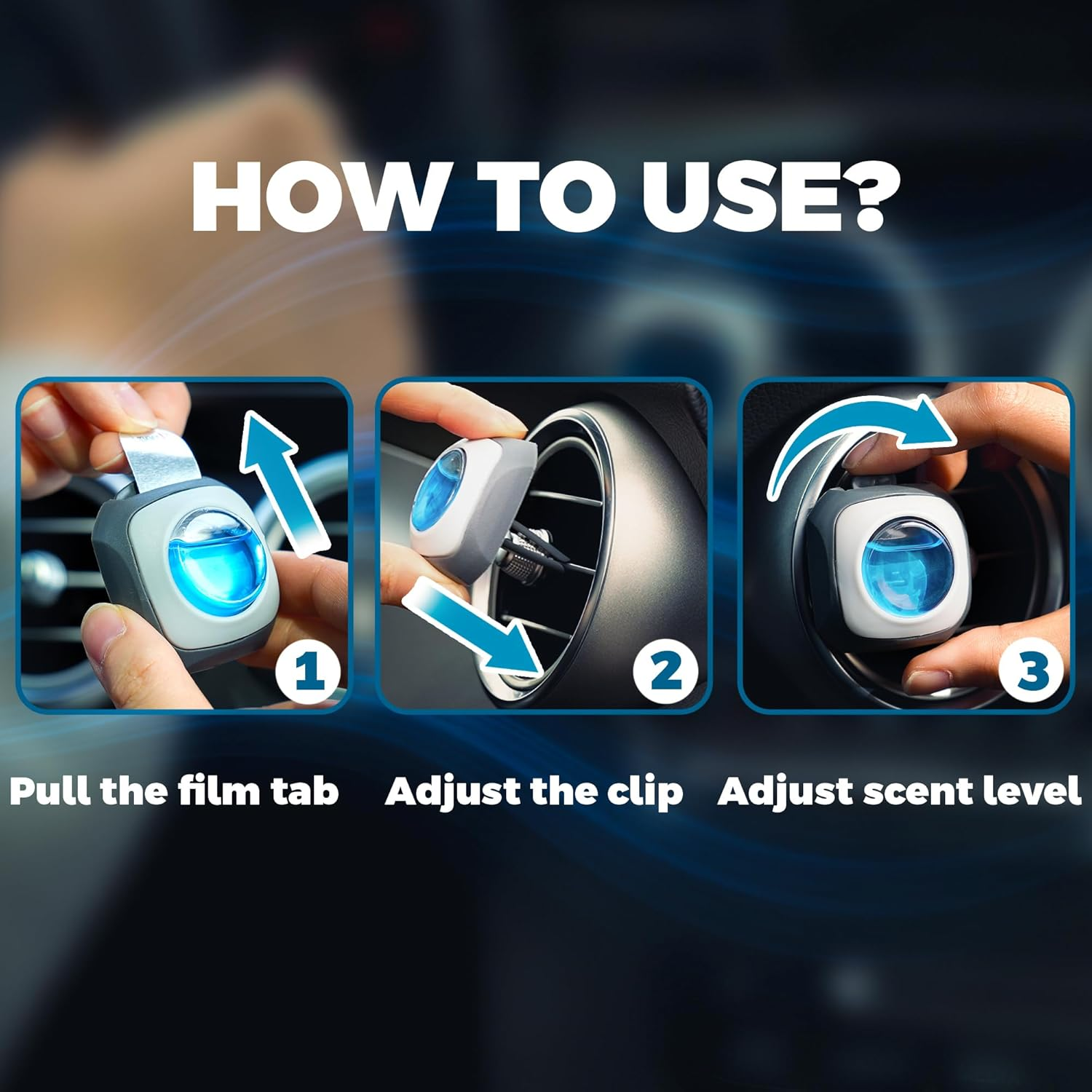 New Car Scent Car Air Freshener Clip(Blue Sky), 6 Car Freshener Vent Clips, 4Ml Each, Long Lasting Air Freshener for Car, up to 180 Days Car Refresher Odor Eliminator - Flora Bliss image number 5