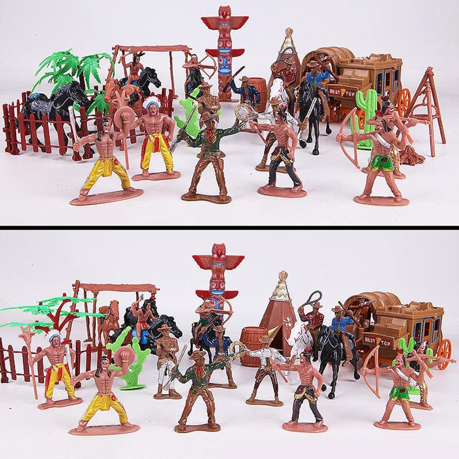 1 Set Cowboys and Plastic Figurines Playset Figures Home Decor image number 2