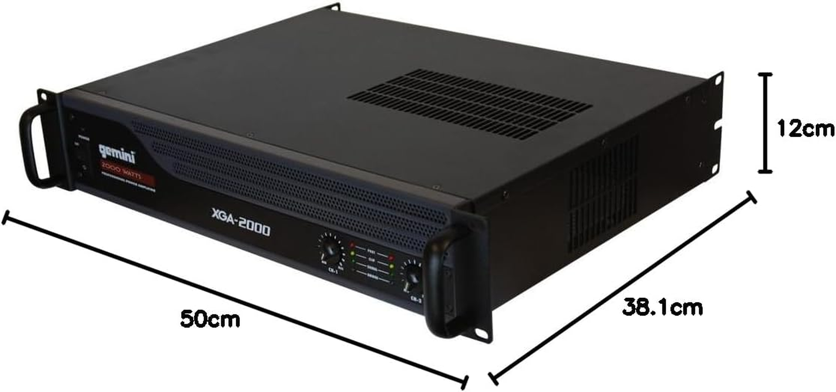 Gemini XGA Series XGA-2000 Professional Quality PA System DJ Equipment Power Amplifier with 2000 Watt Instant Peak Power