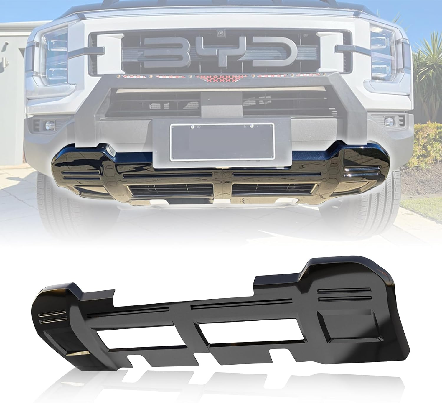 MCRACING BYD Shark 6 Front Bumper Lower Guard Plate,Sporty (Matte Black)