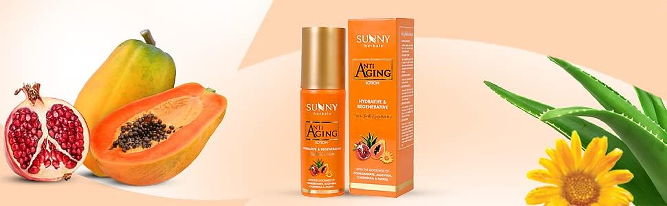 Sunny anti Aging Lotion: Vitamin Blend, Essential Oils, Herbal Extracts, Hydrates, Maintains Skin Tone & Elasticity, Reduces Signs of Aging, Restores Moisture, for Women, 80Ml image number 3
