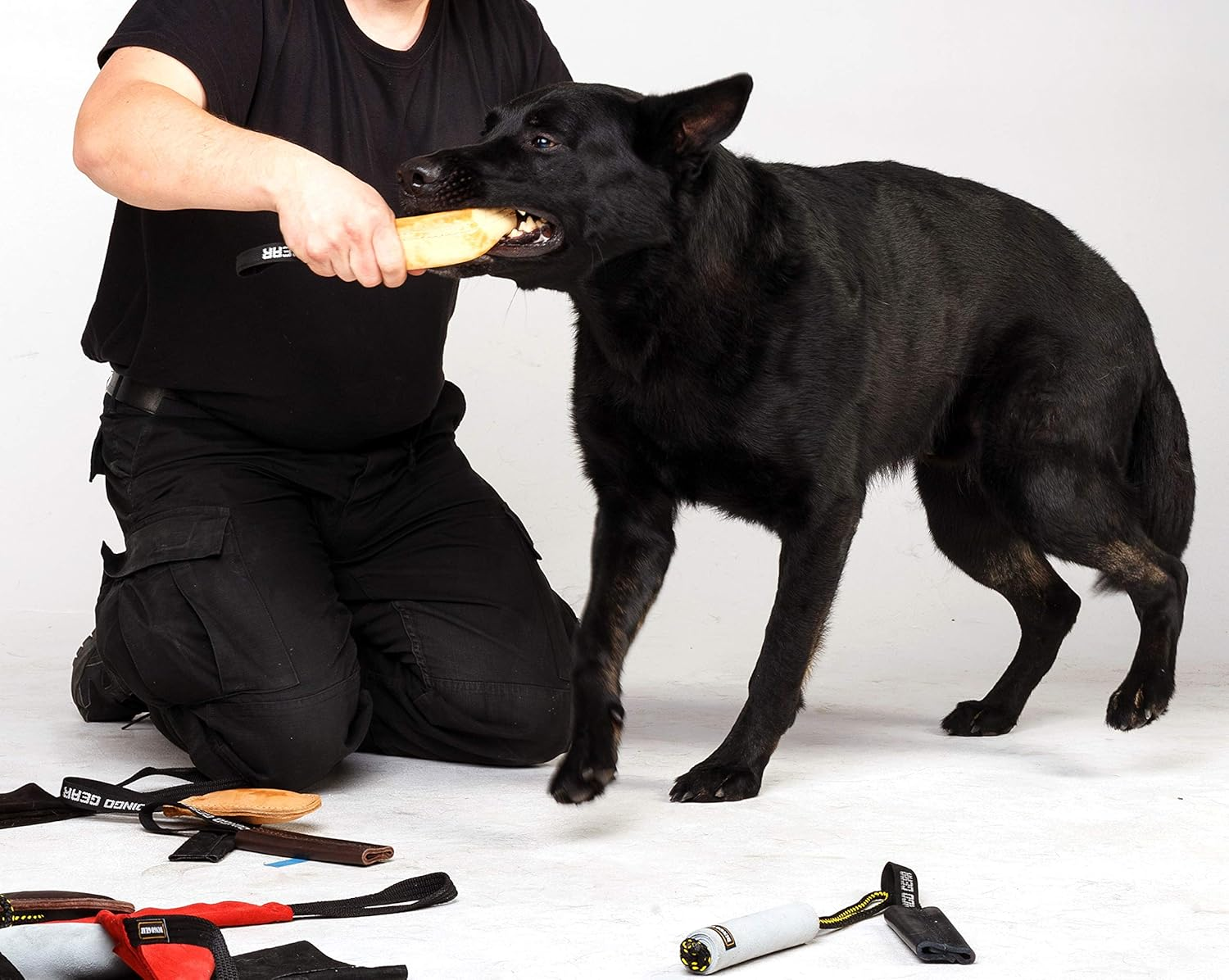 Dingo Gear Dog Bite Tug Handmade of Beige Grain Leather, Strong Tug for Bite Training K9 IPO Agility and Just Fun S00231