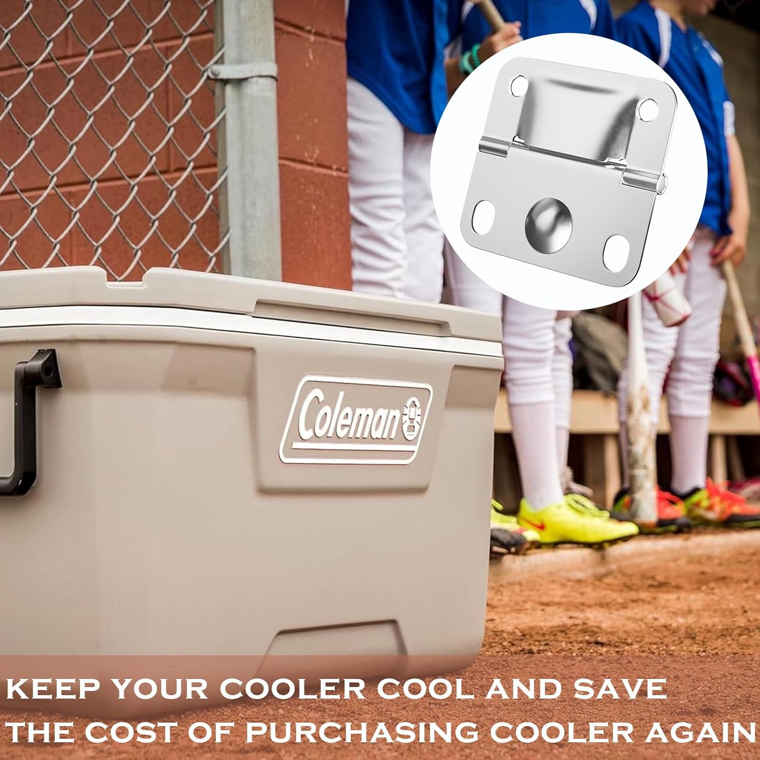 Cooler Hinge Stainless Steel Set Replacement for Coleman Cooler (With Screw Set)