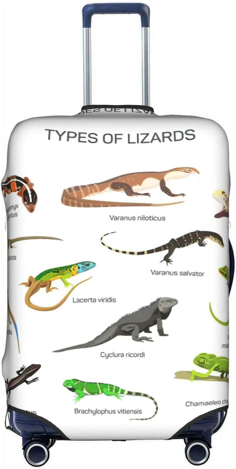 Odddot Different Types of Lizard Print Travel Luggage Cover,Suitcase Protector Cover, Washable Baggage Covers,For 18-32 Inch Luggage, Different Types of Lizard, Large image number 4